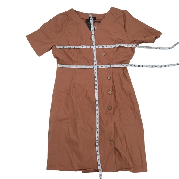 NWT Roolee Orange Button Up Short Sleeve Mini Dress Size 3 XL Women’s - Picture 6 of 10